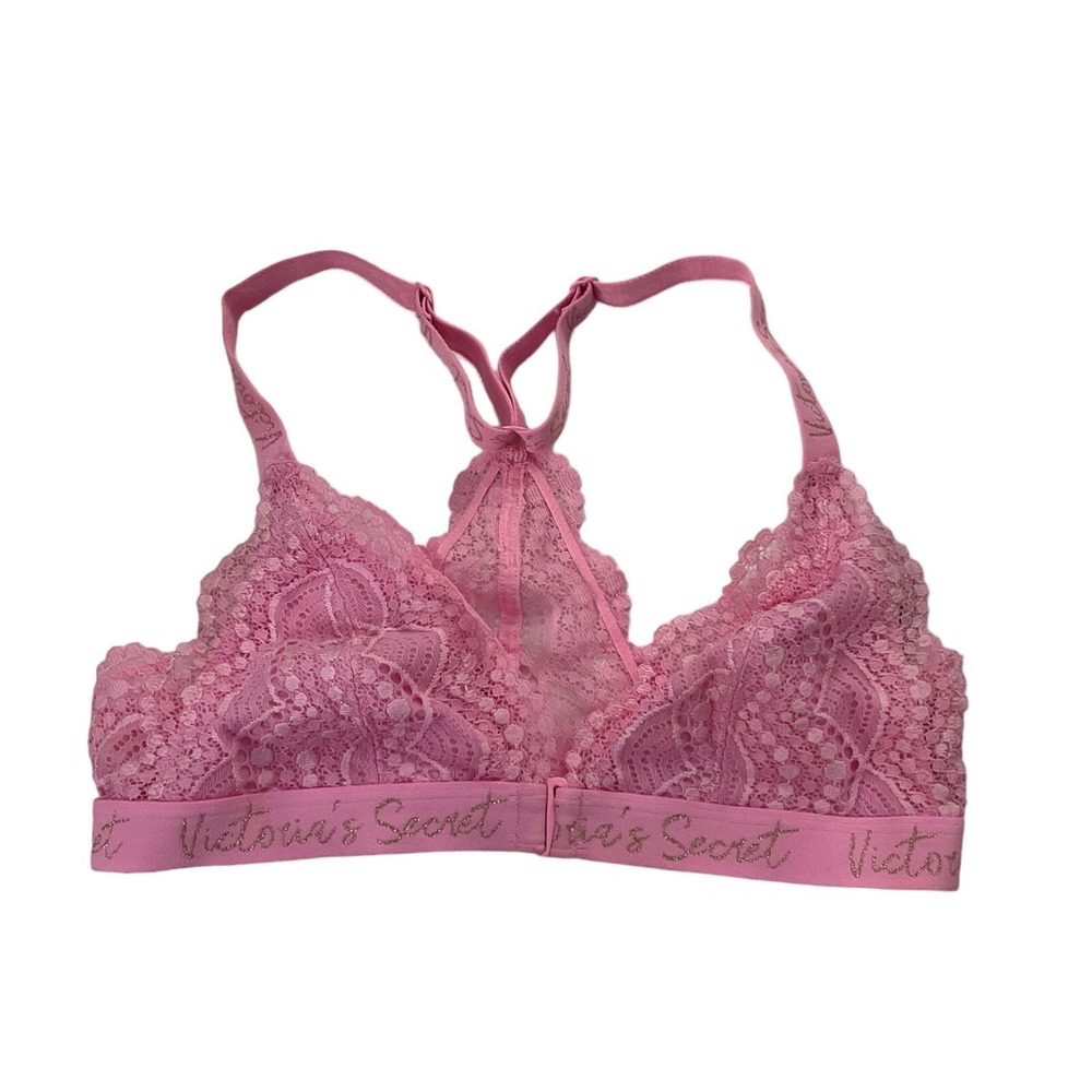 Victoria's Secret Women Size Small Pink Bralette Bra Lace (10F-20)